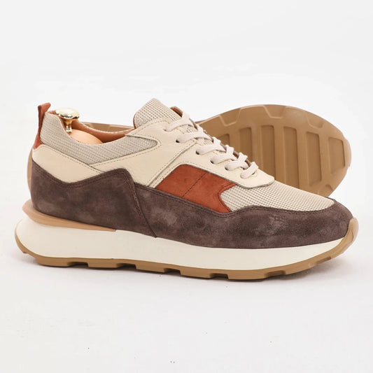 Beige And Brown Suede Runners