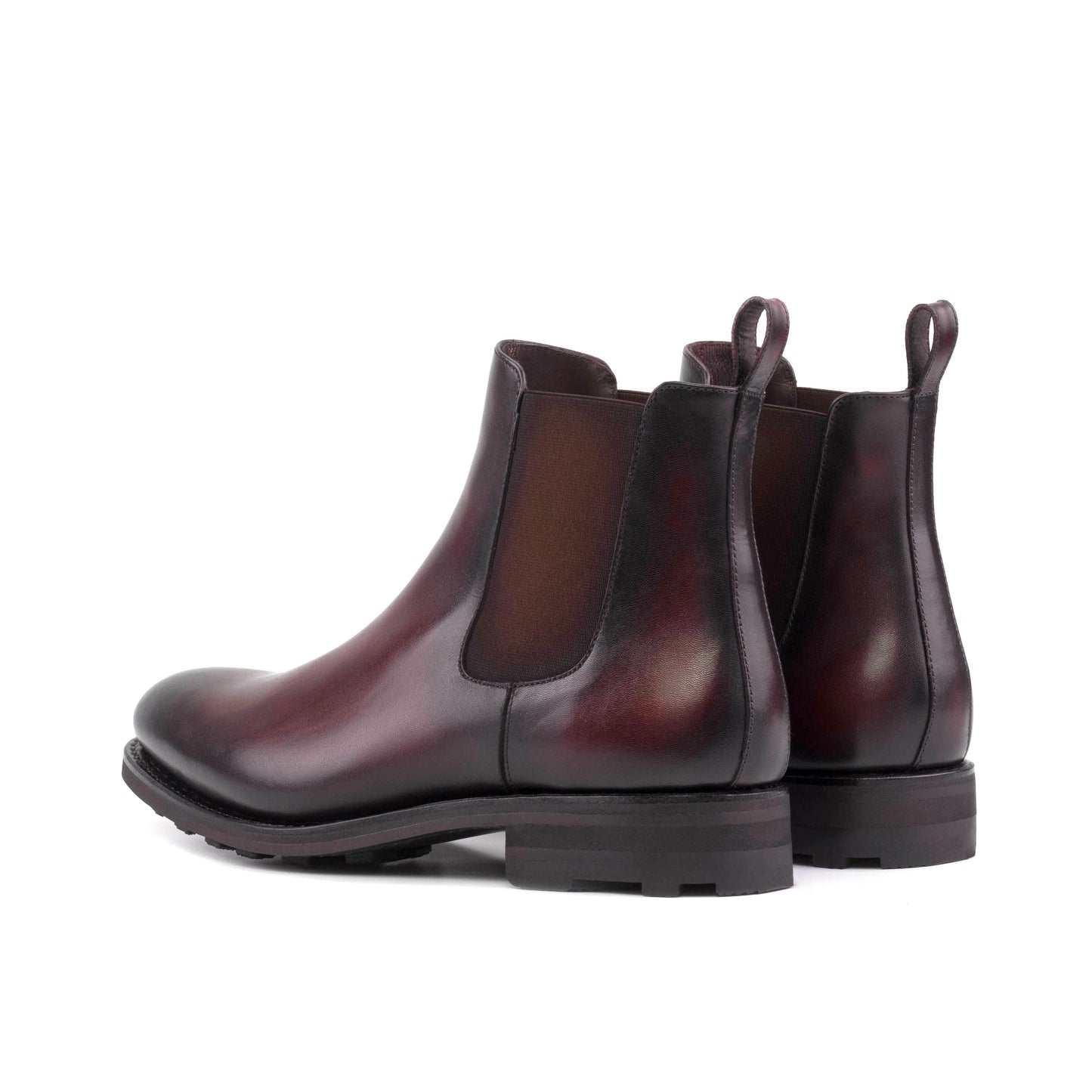 Burgundy Box Calf Chelsea Boots
