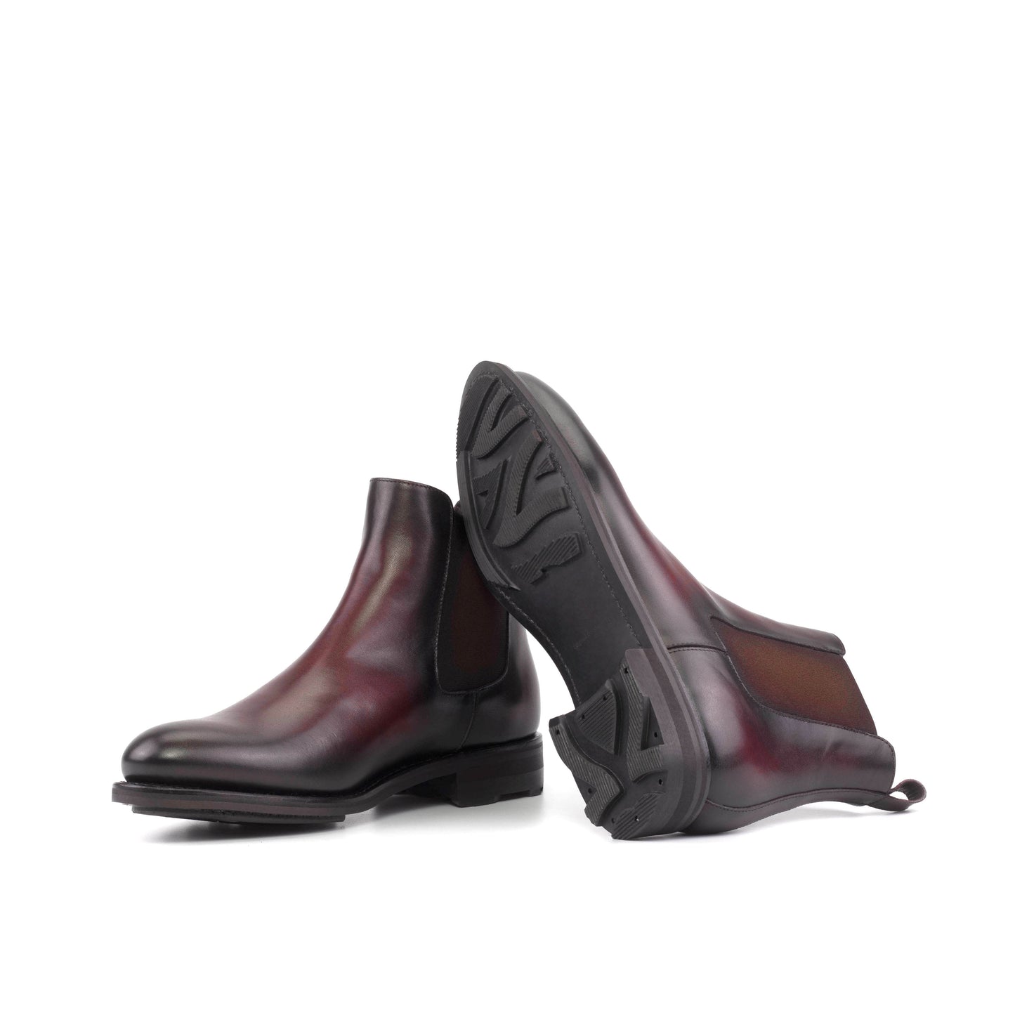 Burgundy Box Calf Chelsea Boots