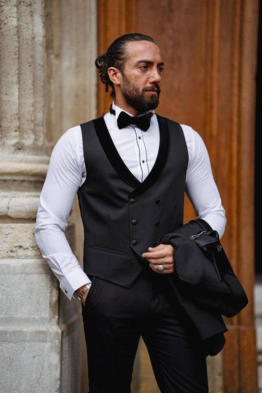 Men's Velvet Satin Collar Tuxedo Suit