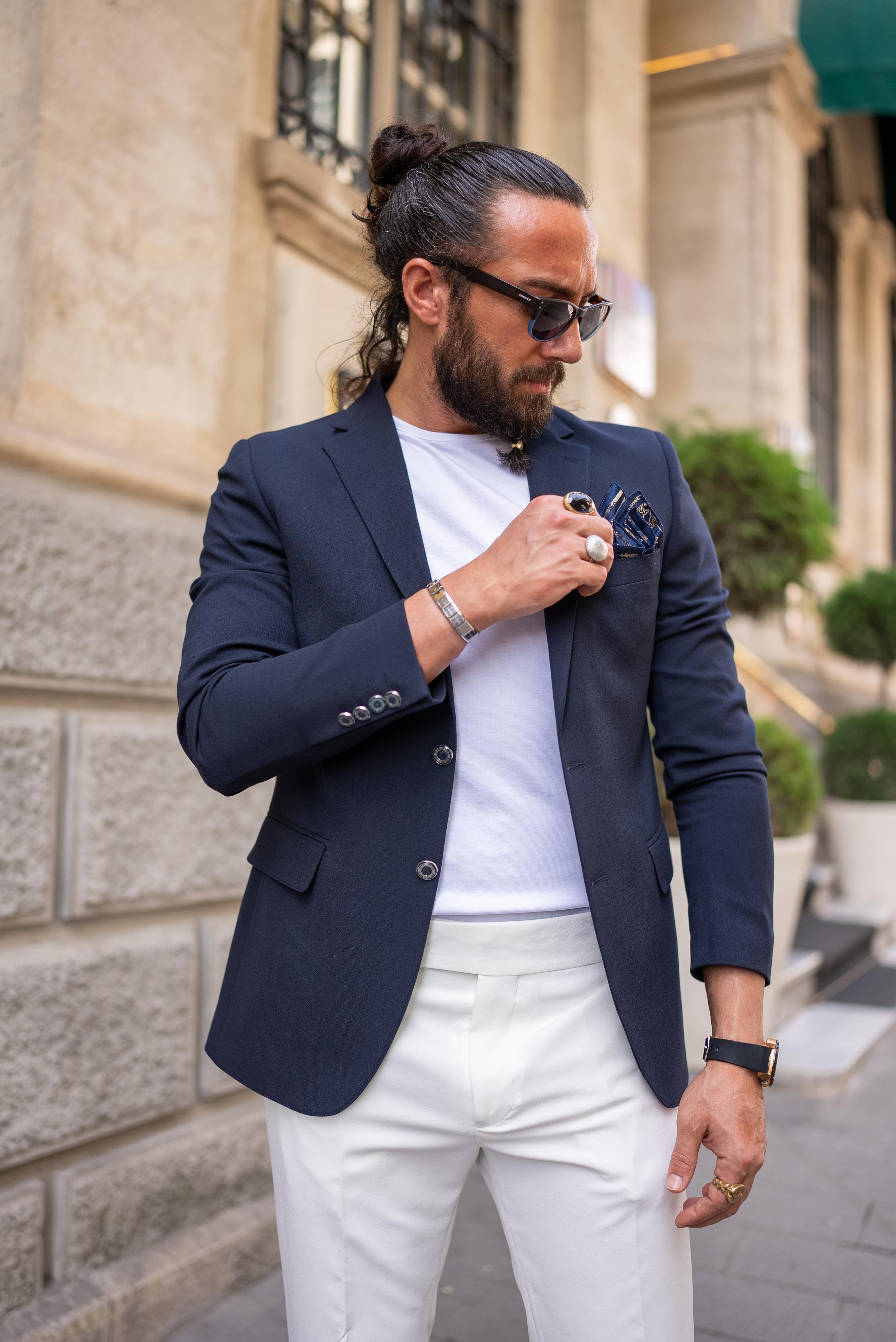 Blue blazer and t shirt best sale