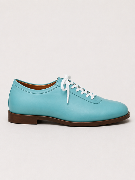 Turquoise leather Lace up