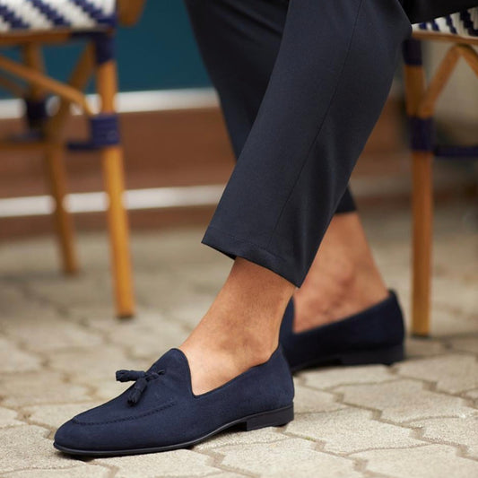 Blue Suede Tassel Loafer