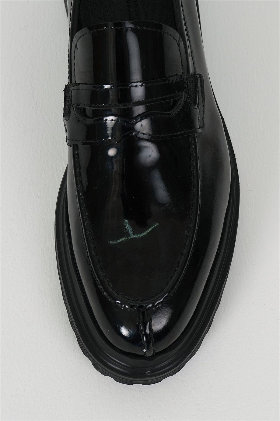 Black Patent High Sole Loafer
