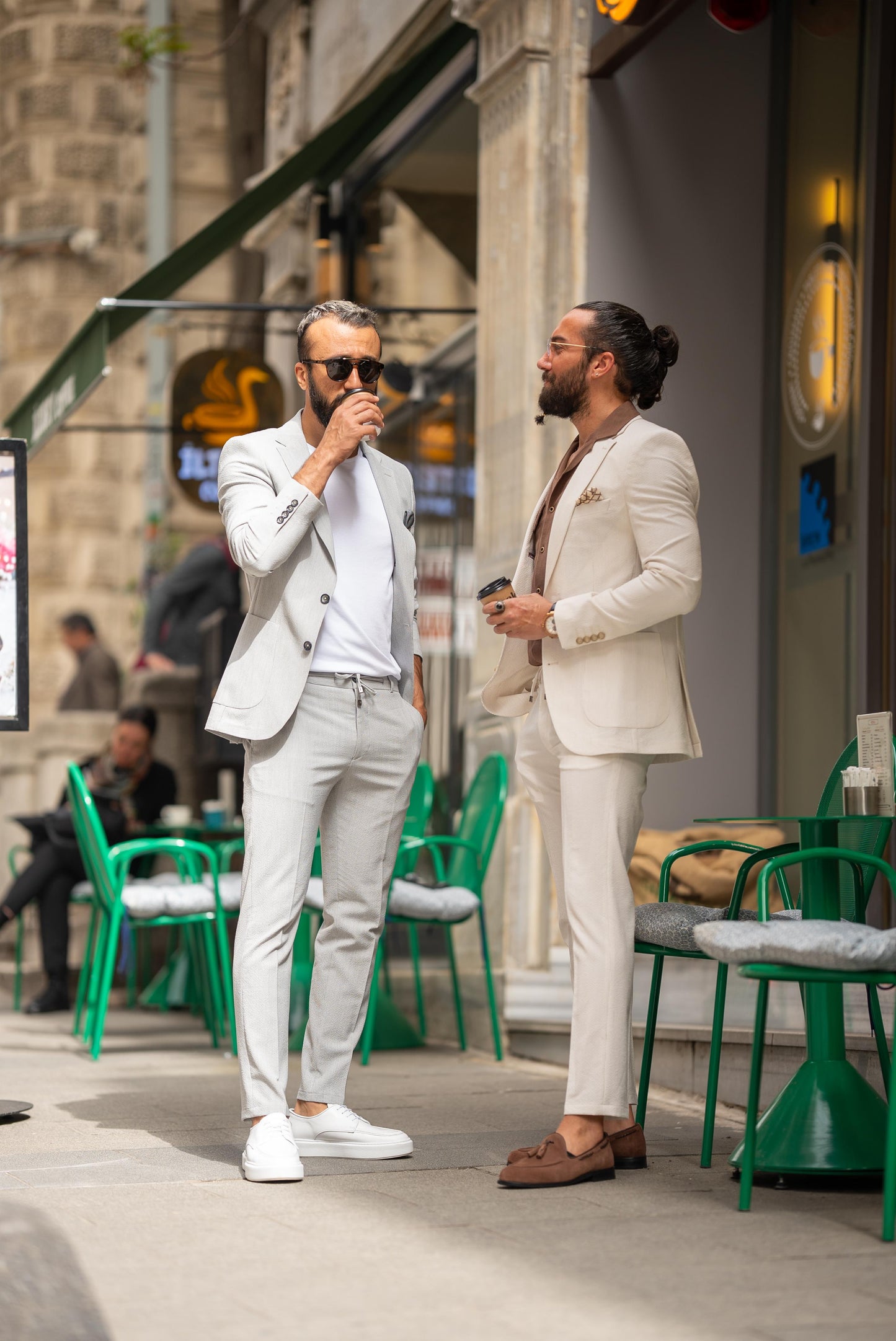 Beige Slim Fit Suit