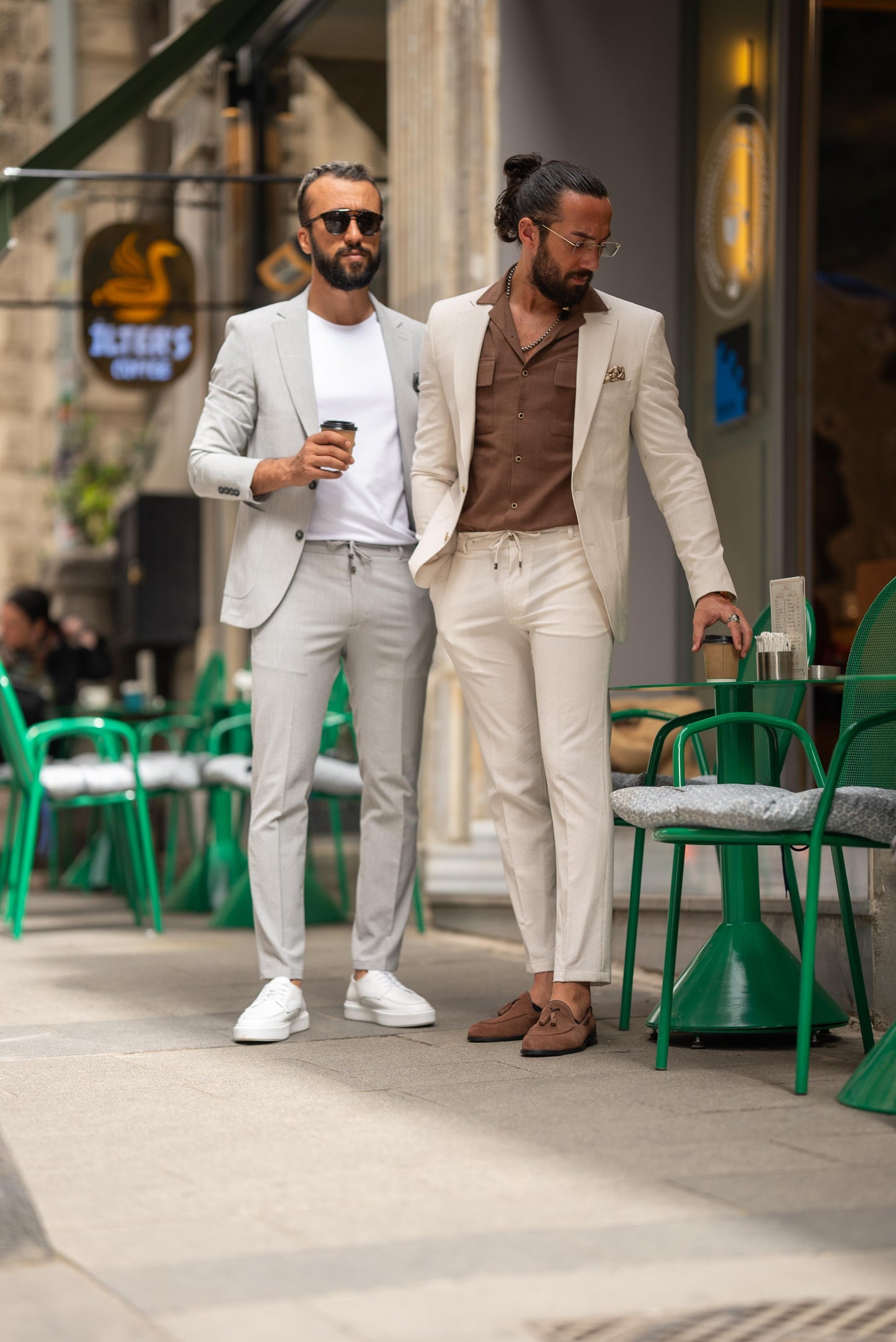 Beige Slim Fit Suit