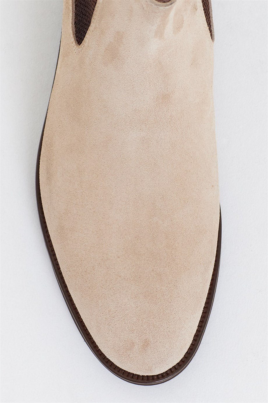 Beige Suede Chelsea Boots