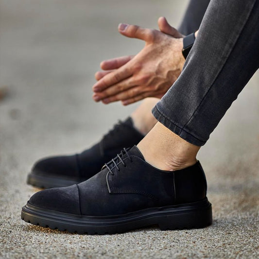 Black Suede Chunky Derby
