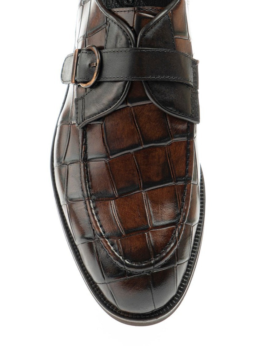 Brown Croc Single Monk