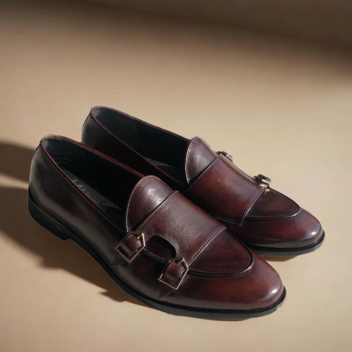 Brown Double Monk Moccasin-AL46