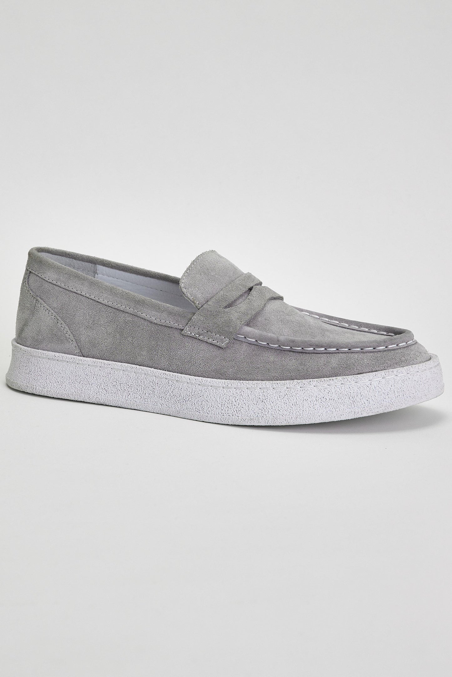 Grey Suede Casual Loafer