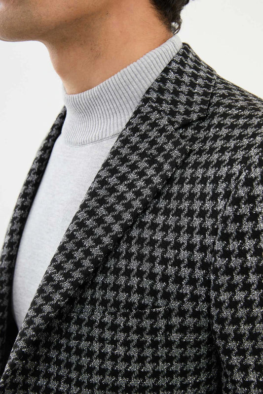 Black And Grey Mono Collar Blazers