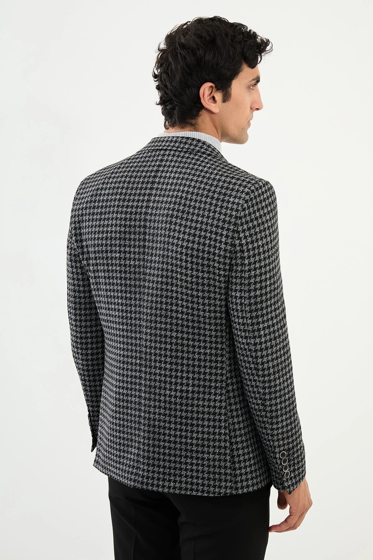 Black And Grey Mono Collar Blazers