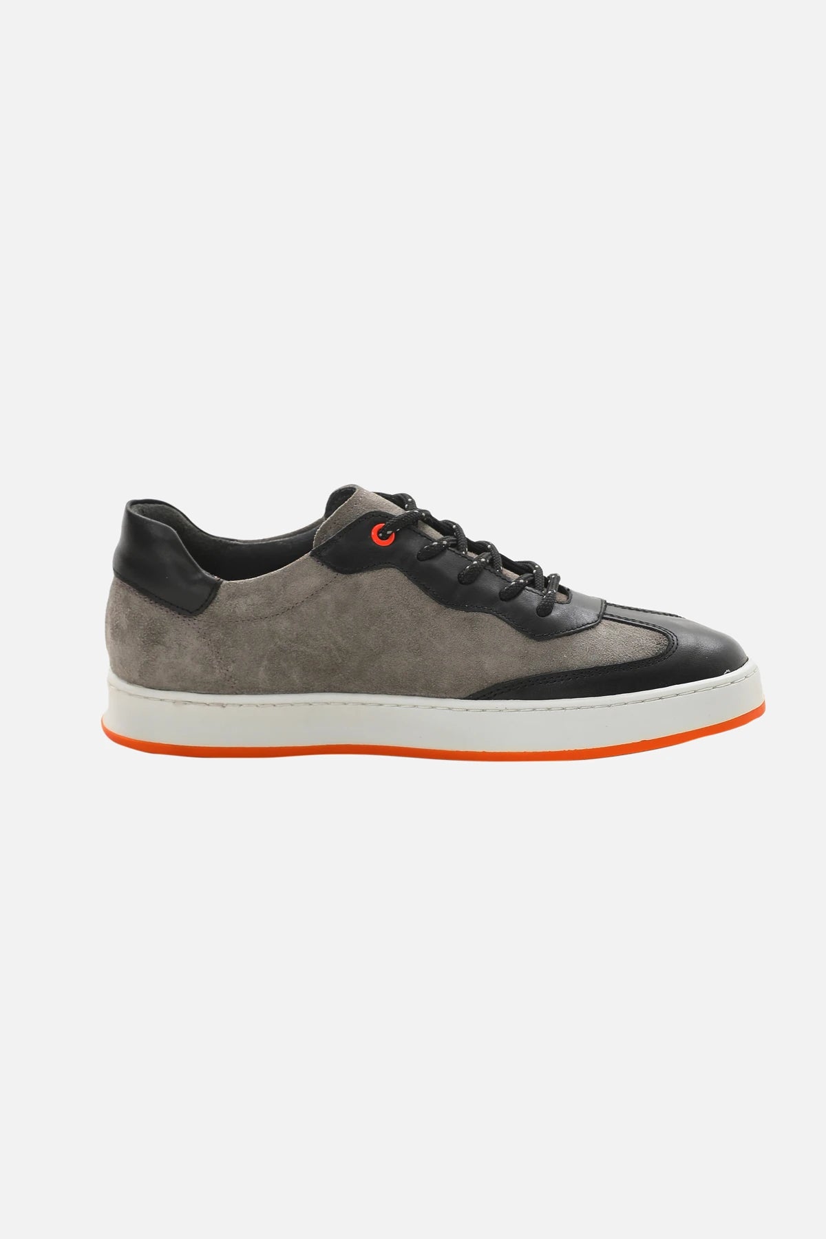 Grey Calf And Black Suede Sneakers