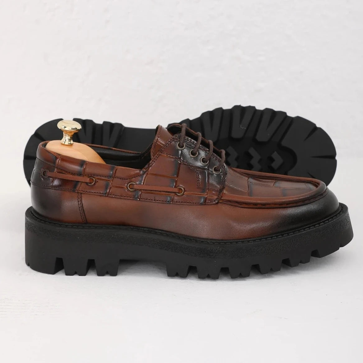 Brown Croc Chunky Savio-512