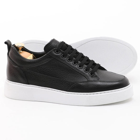 Black Leather Sneakers