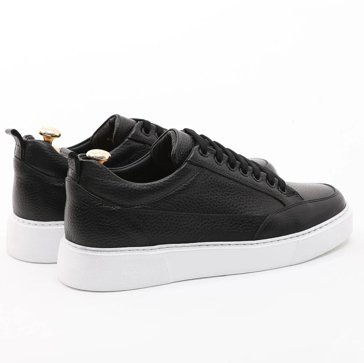 Black Leather Sneakers