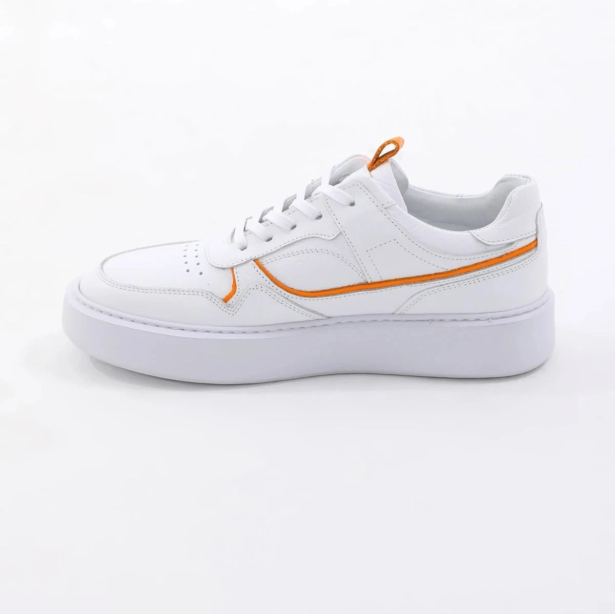 White Orange Strip Sneakers