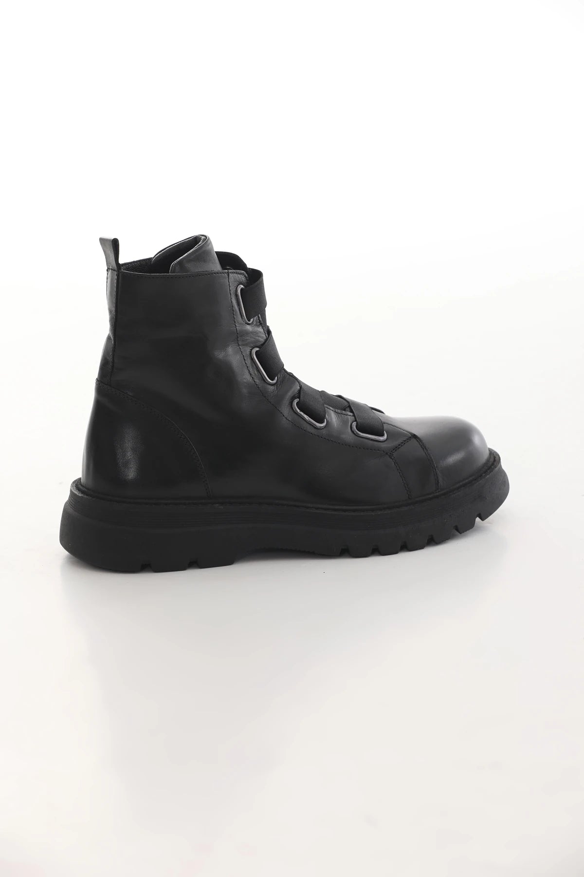 Black Calf Strap Eva Sole Boots FB-0335