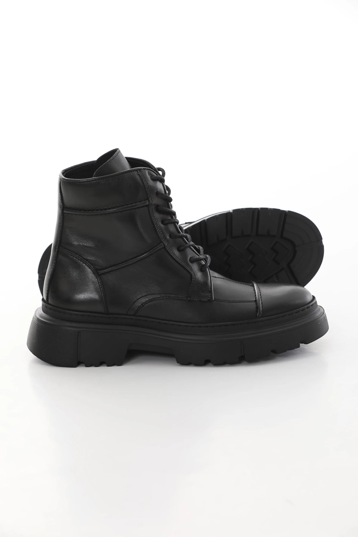 Black Laceup Boots FB-0339