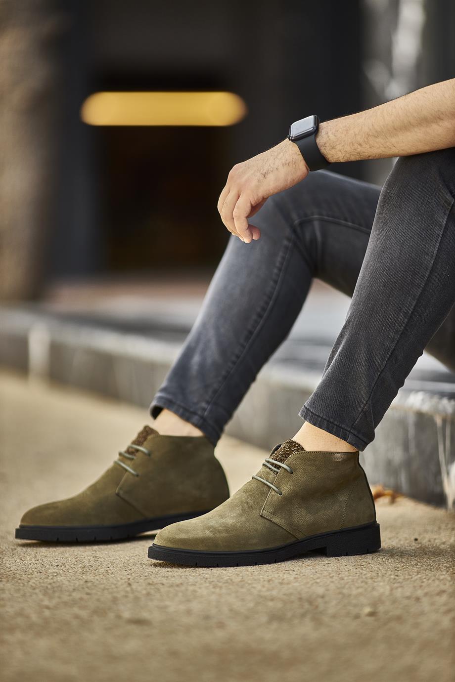 Khaki Nubuck Chukka Boots