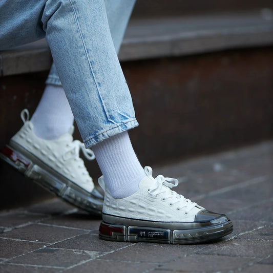 White Casual Gel Sole Sneakers