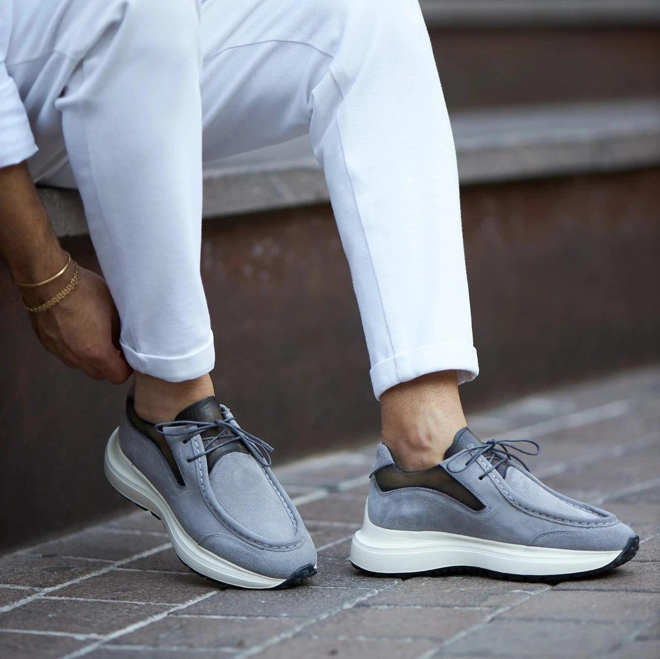 Grey Suede Smart Casual Shoes