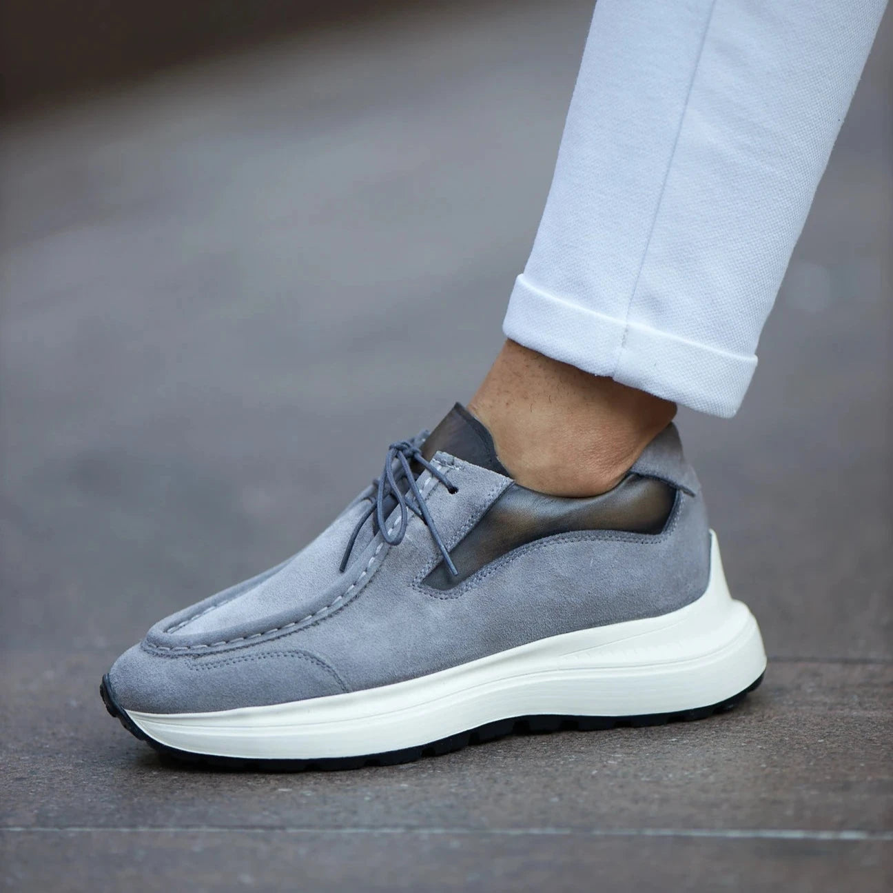 Grey Suede Smart Casual Shoes