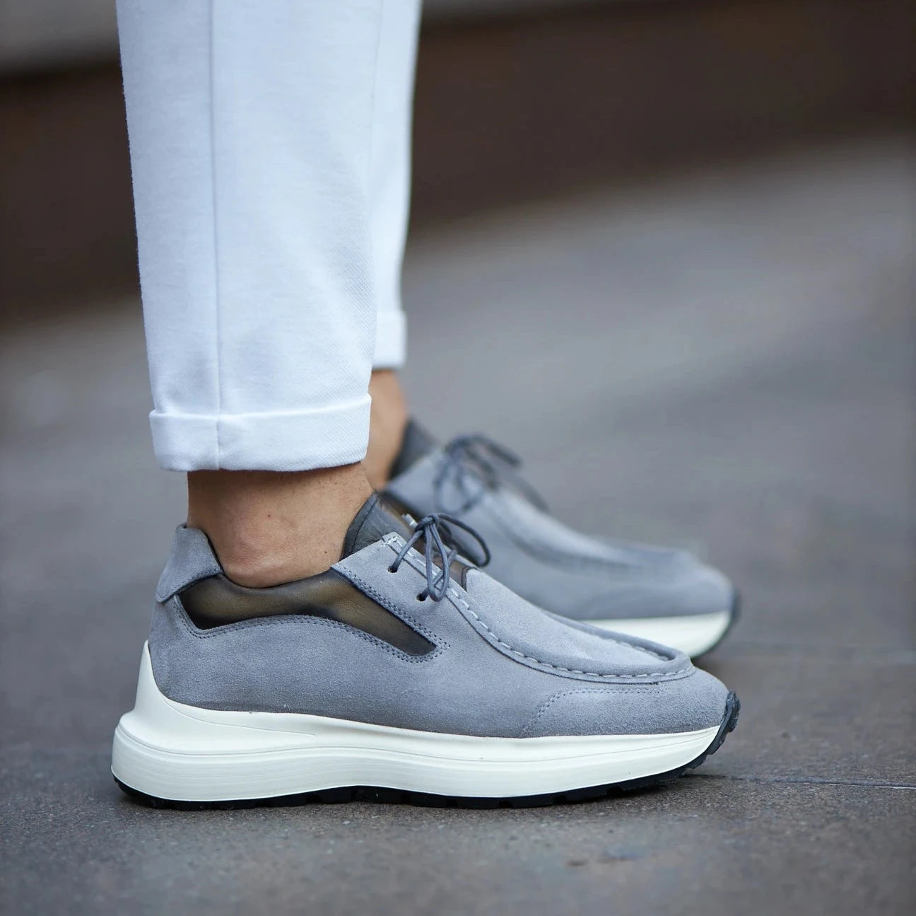 Grey Suede Smart Casual Shoes