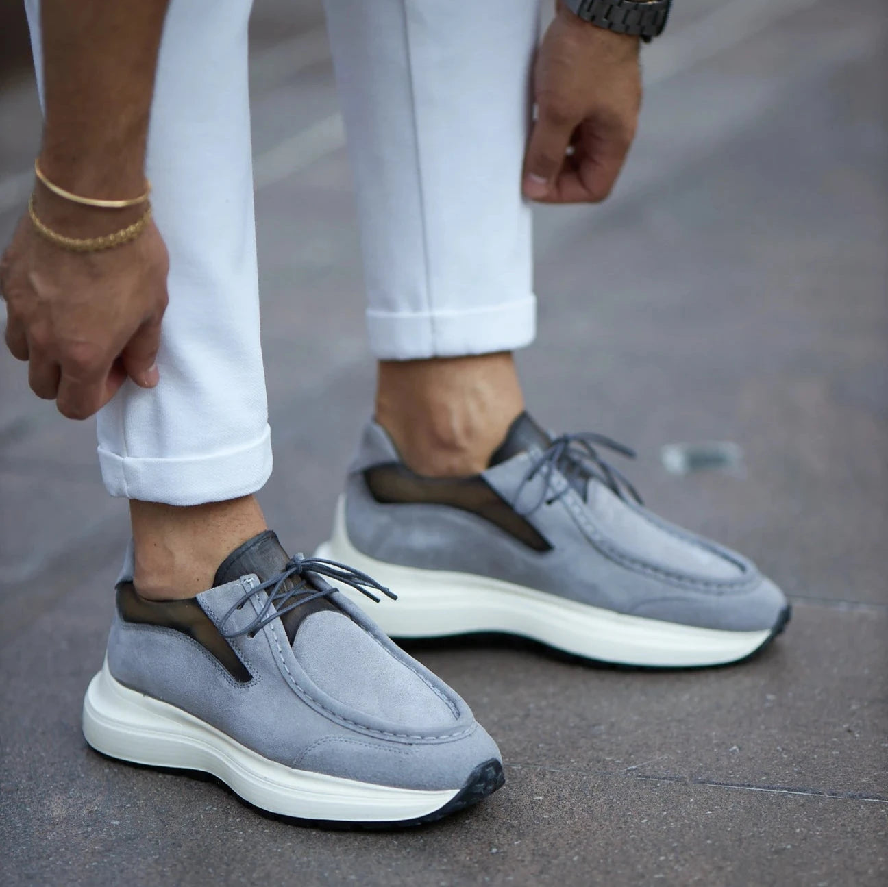 Grey Suede Smart Casual Shoes