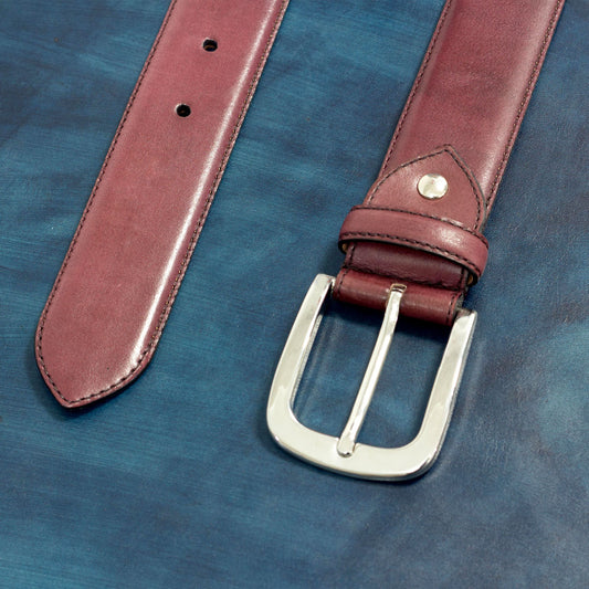 Burgundy Painted Calf Hampton Belt