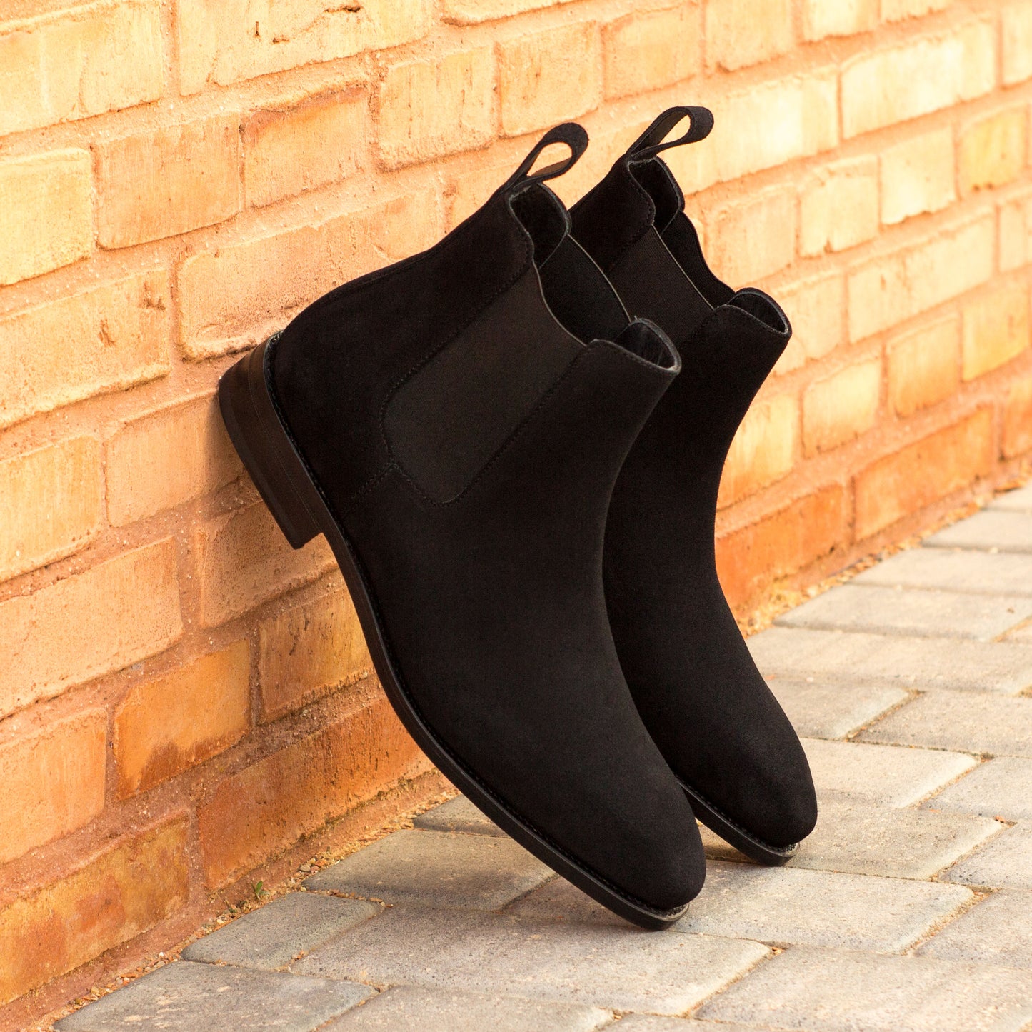 Black Lux Suede Chelsea Boots