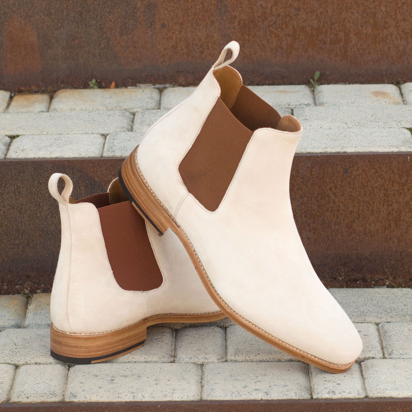 Ivory Kid Suede Chelsea Boots