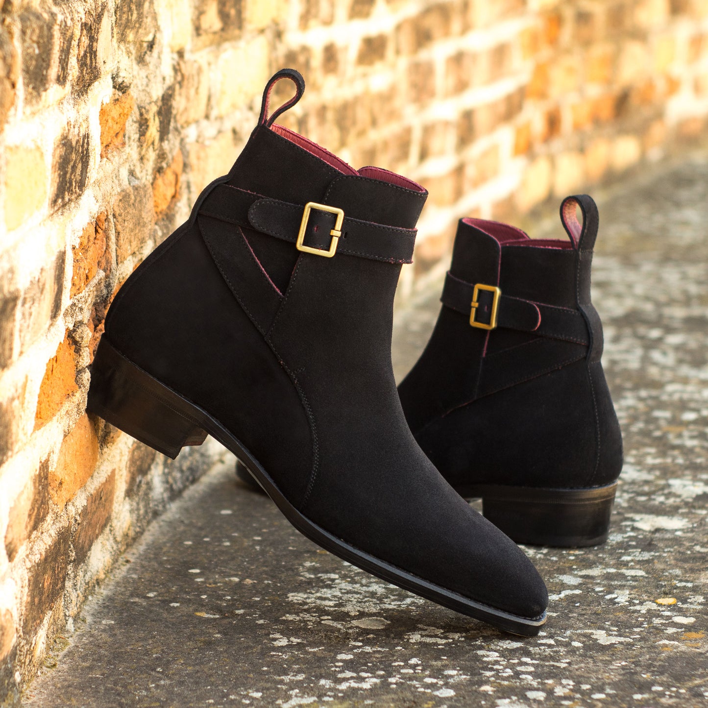 Black Lux Suede Jodhpur Boots