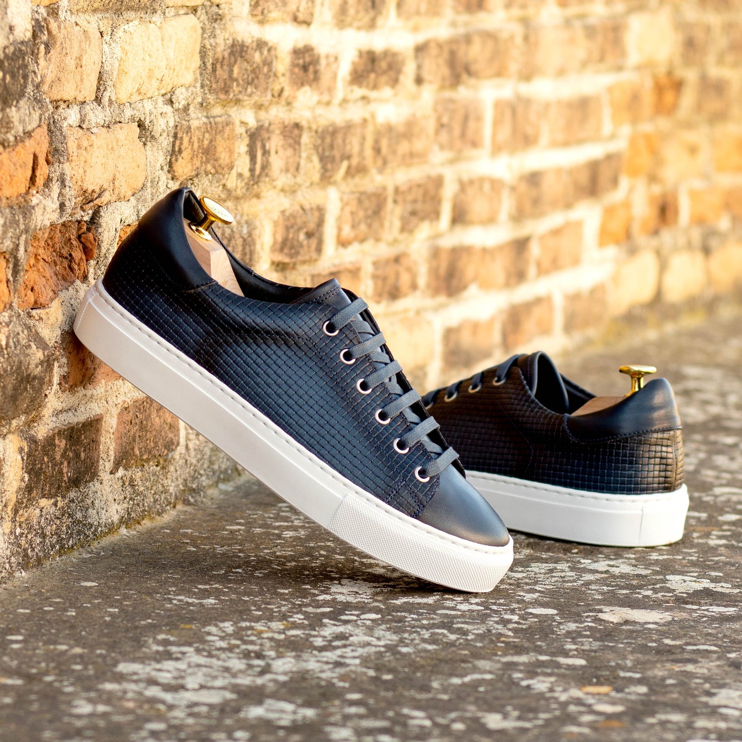 Navy Blue Burnish Sneaker 5842