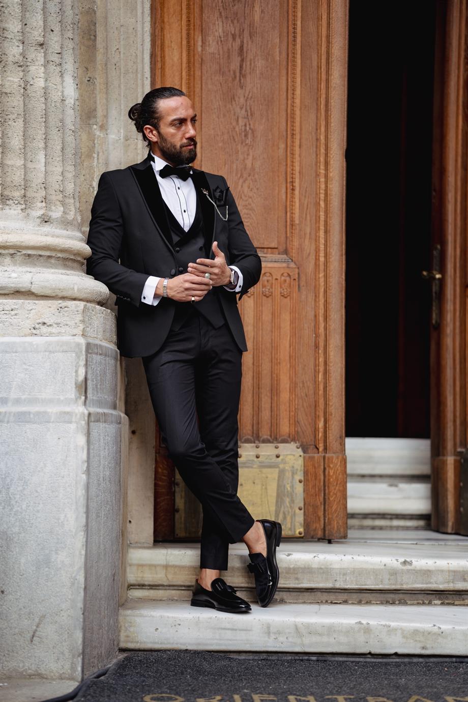 Men's Velvet Satin Collar Tuxedo Suit