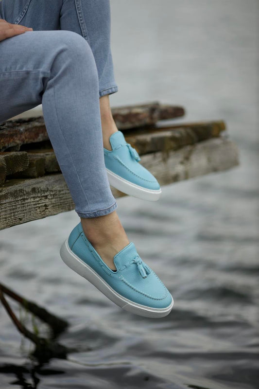 Blue Belgian Tassel Loafer