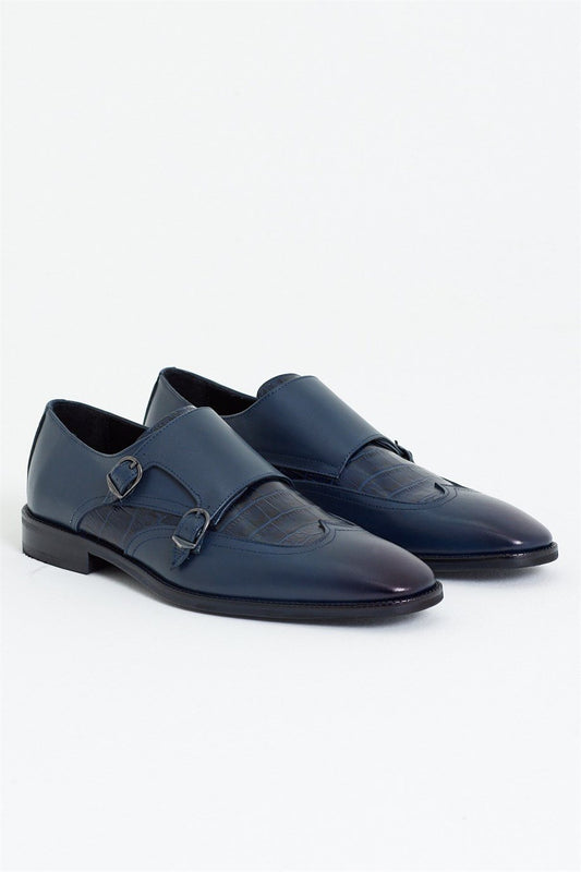 Blue WIngtip Double Monk