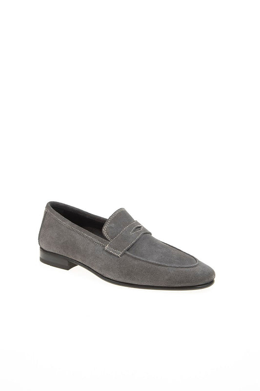 Grey Suede Penny Loafer