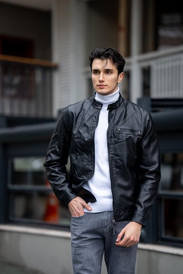 Hooded Leather Jacket