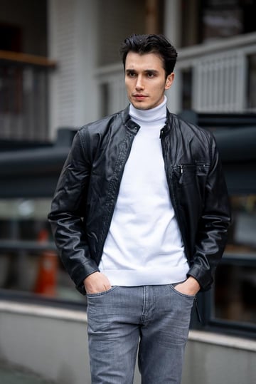 Hooded Leather Jacket