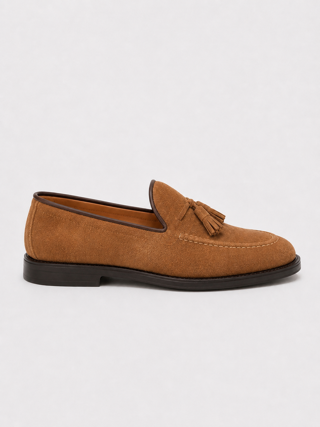Brown Suede Tassel Loafers