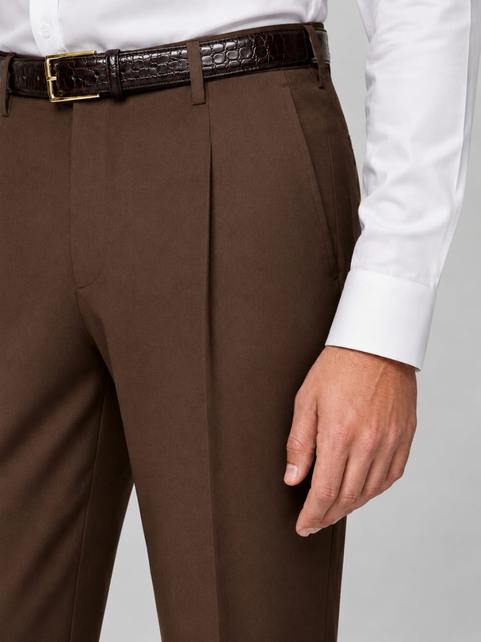 Brown Double-Breasted Suit