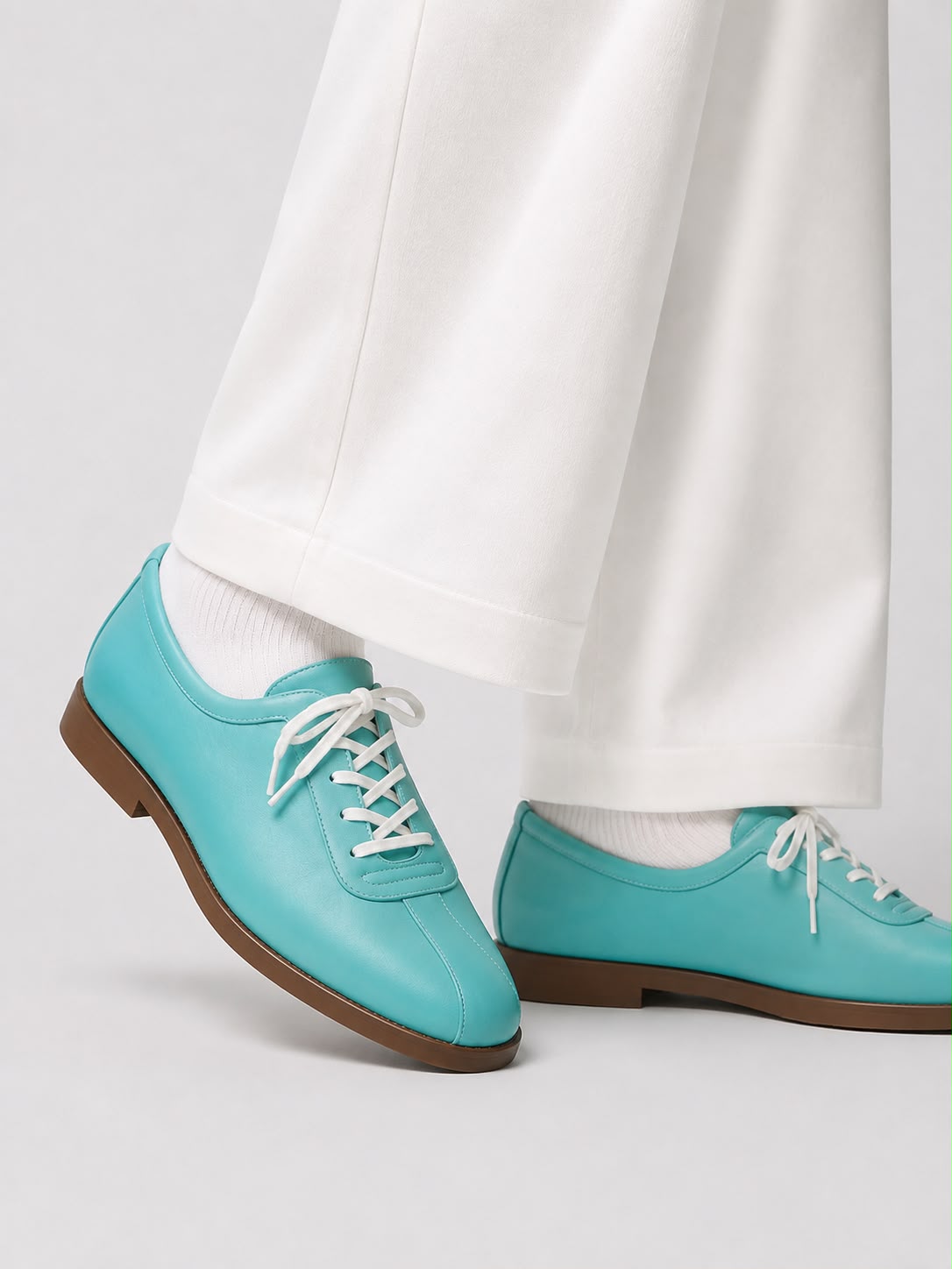 Turquoise leather Lace up