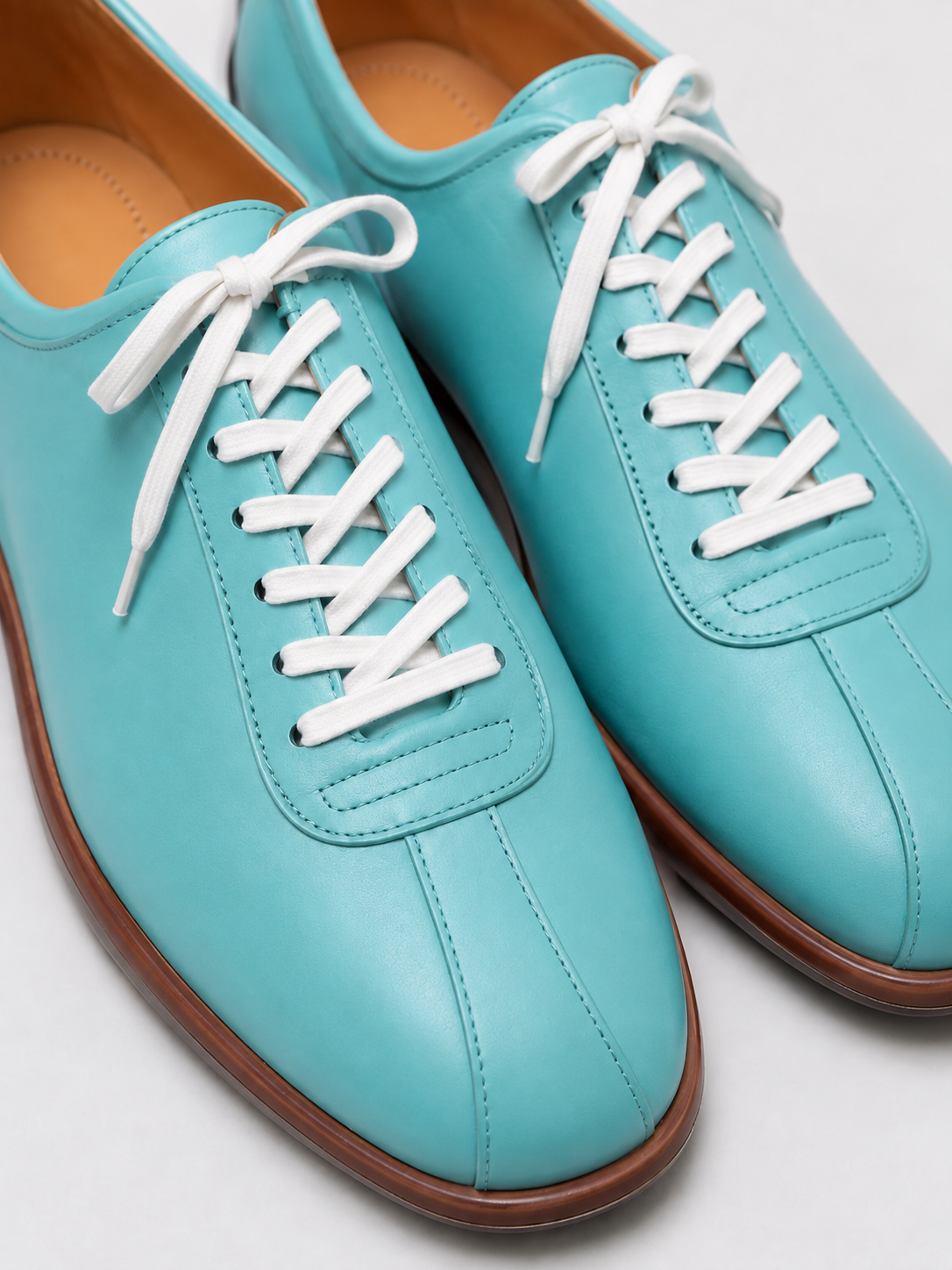 Turquoise leather Lace up