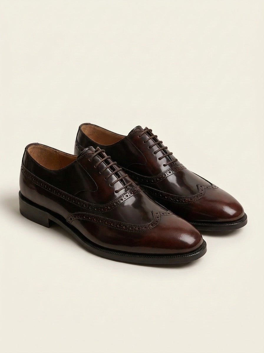 Dark Brown Brogue Leather Oxford