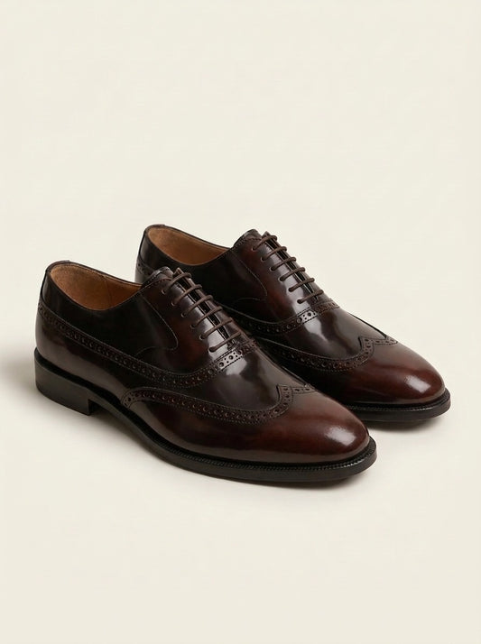 Dark Brown Brogue Leather Oxford