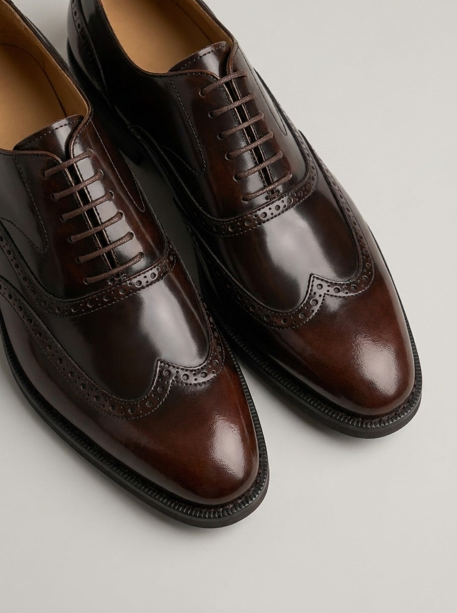 Dark Brown Brogue Leather Oxford