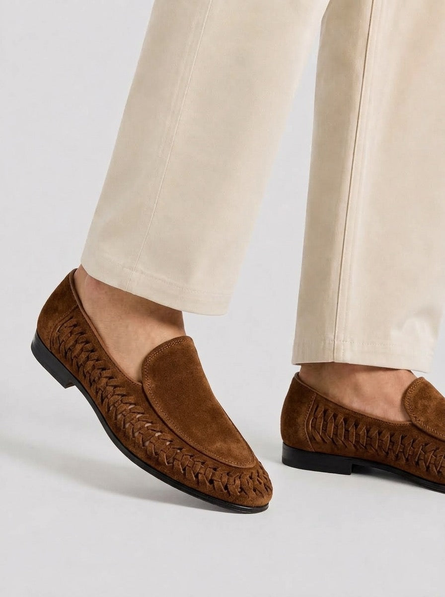 Men’s Woven Suede Loafers