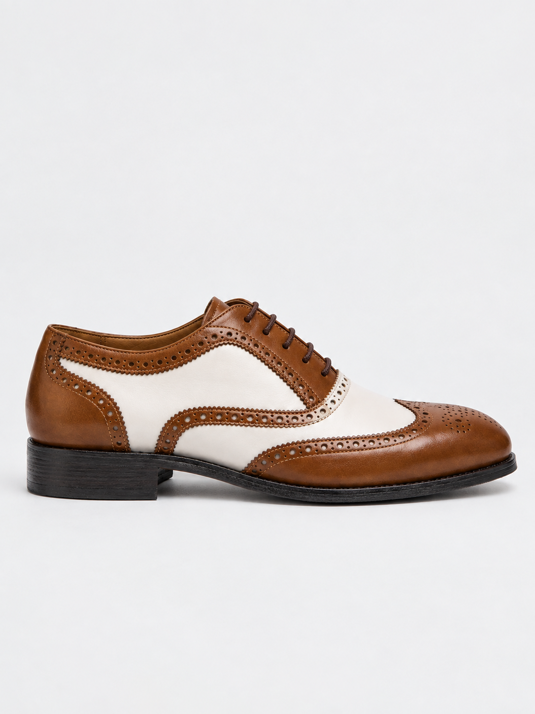 Two-Tone Leather Brogue Oxfords